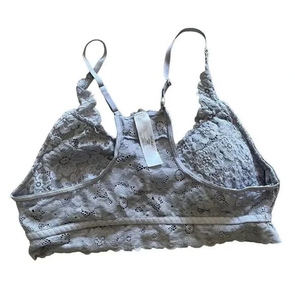 Mae Blue Embroidered Lace Paded Sporty Intimates Bralette Sport Bra SZ M - Picture 5 of 9